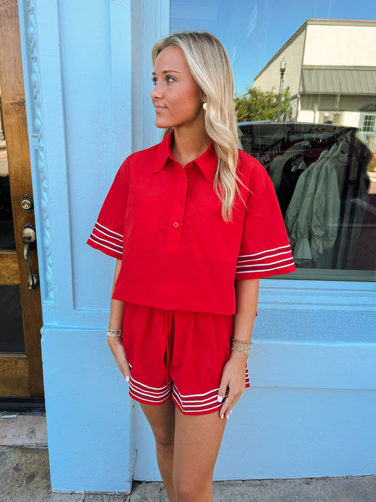 Glitter Double Striped Shorts