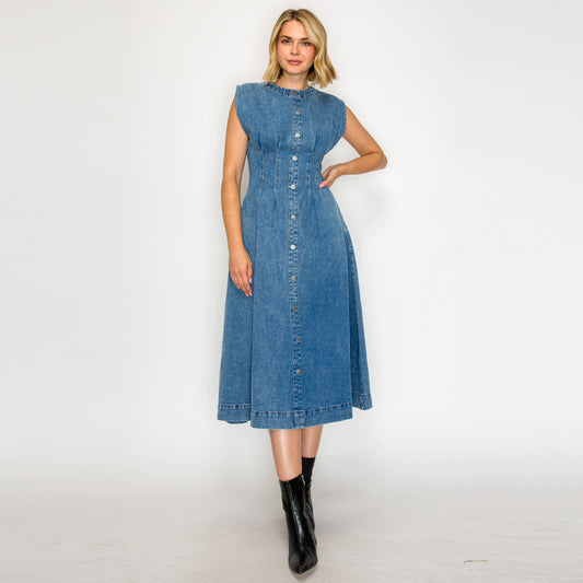 The Margaret Midi Denim Dress