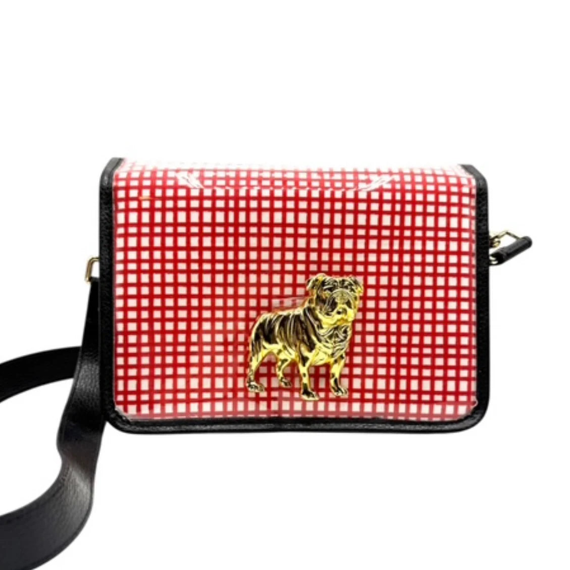 Red Grid with Bulldog Stadium Bag