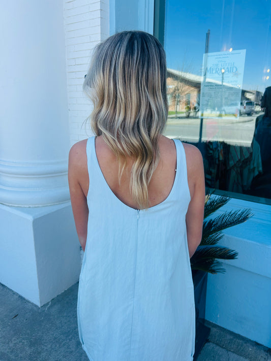 The Mallory Mini Dress- Blue
