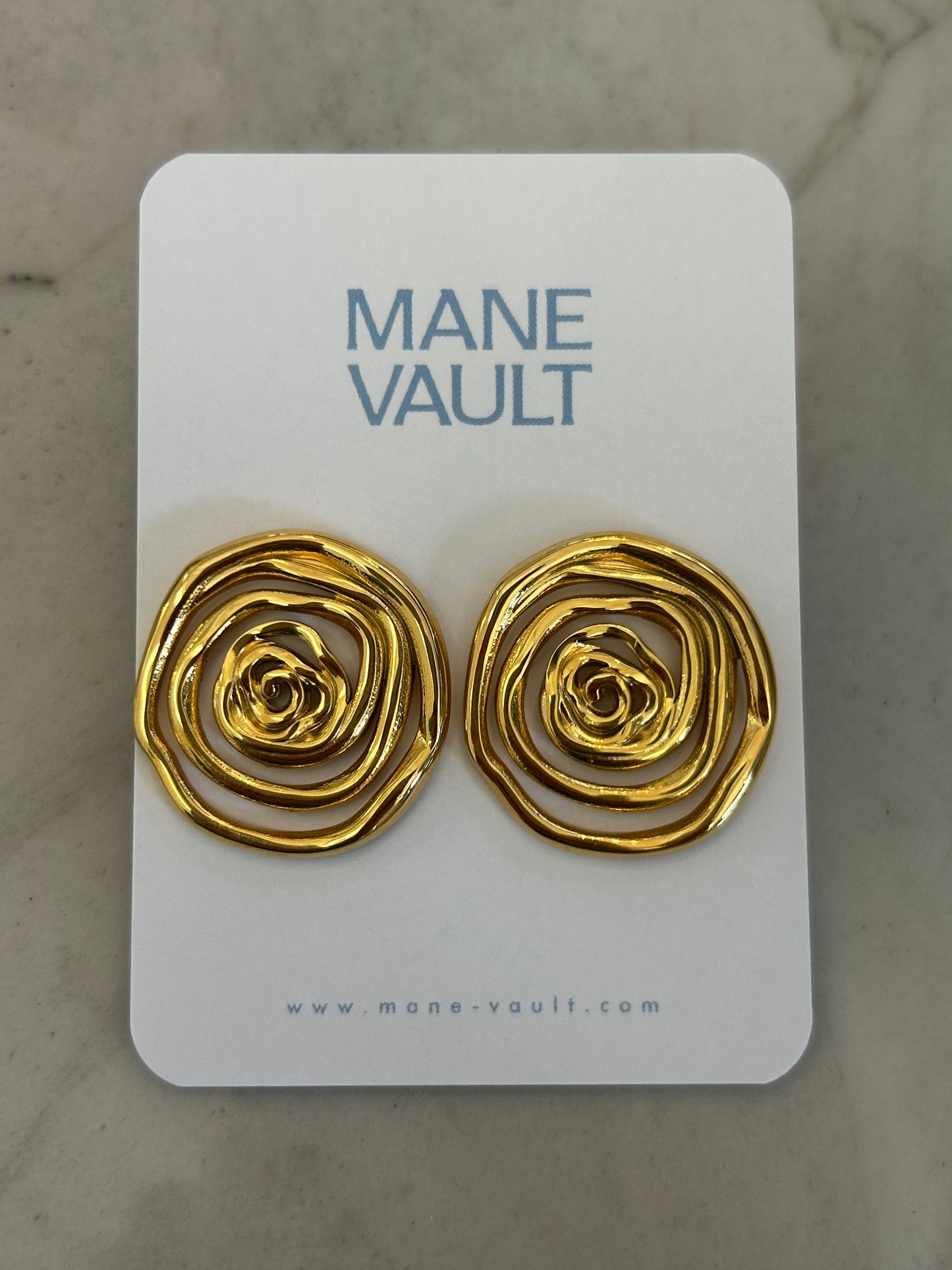 The Mira Swirl Earrings- Gold
