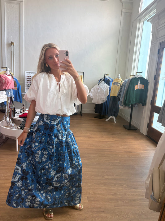 The Kara Skirt - Westminster Frostblue