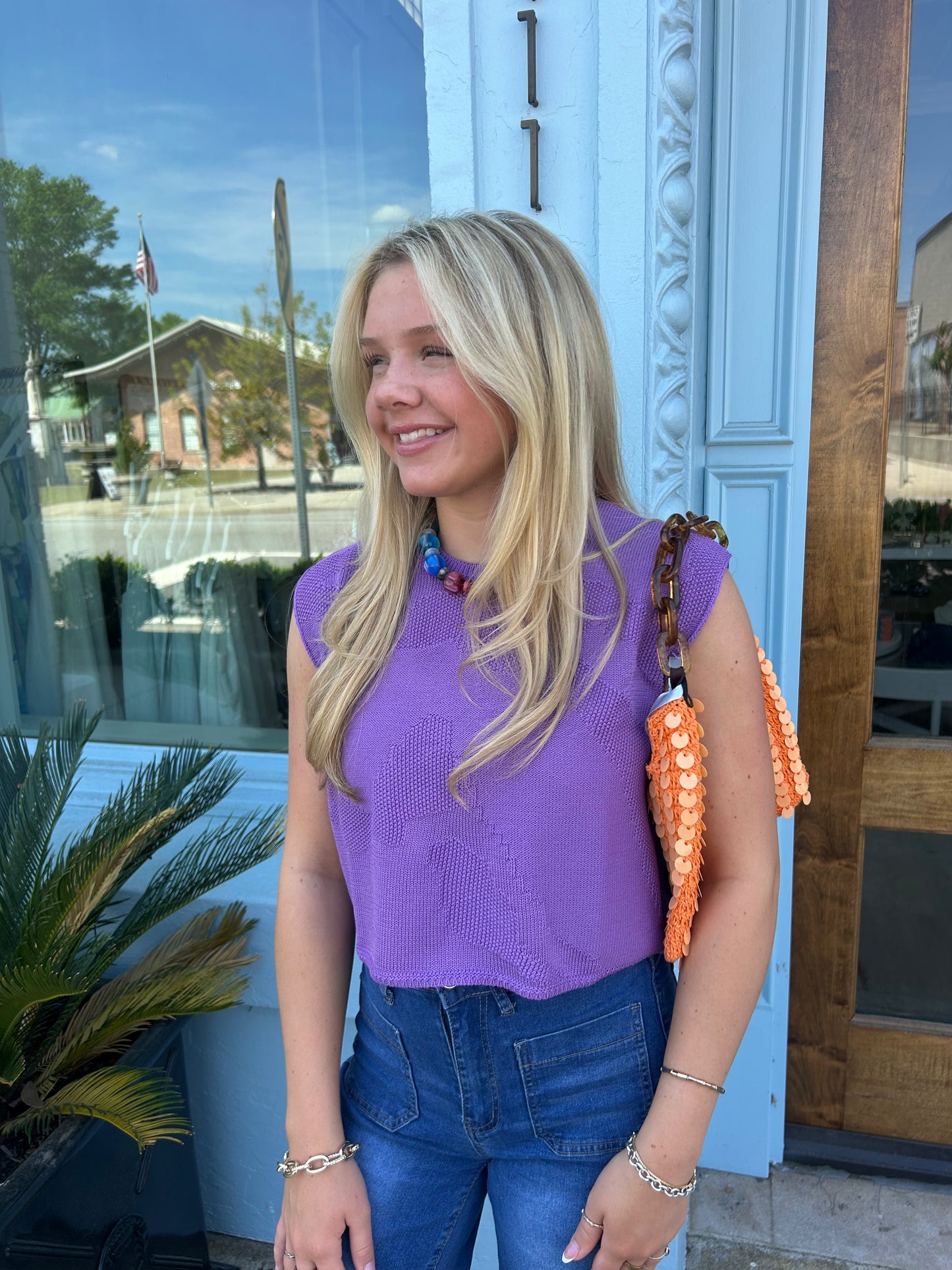 Laura Sleeveless Sweater - Purple