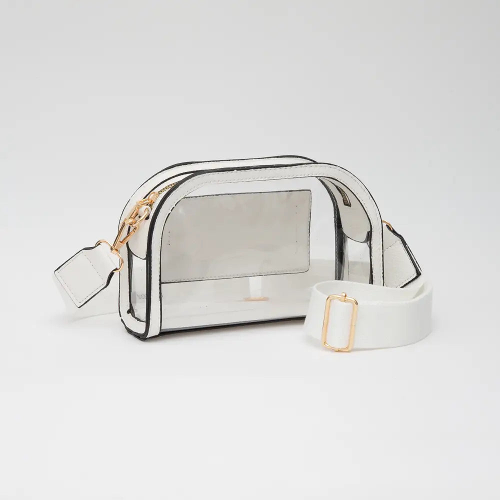 Crossbody Clear Stadium Bag - White