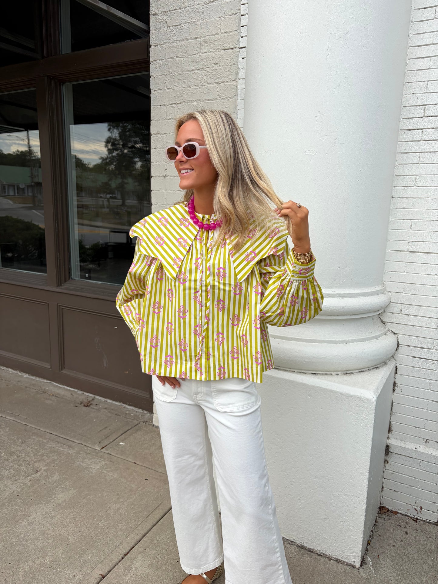 The Striped Collar Top