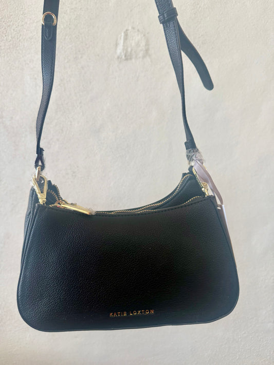 Aria Scoop Crossbody Bag- Black