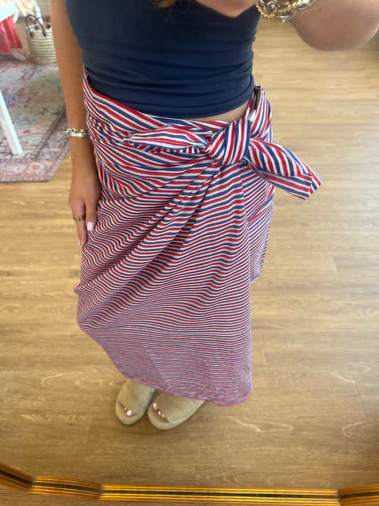 Red & Blue Pinstripe Sarong