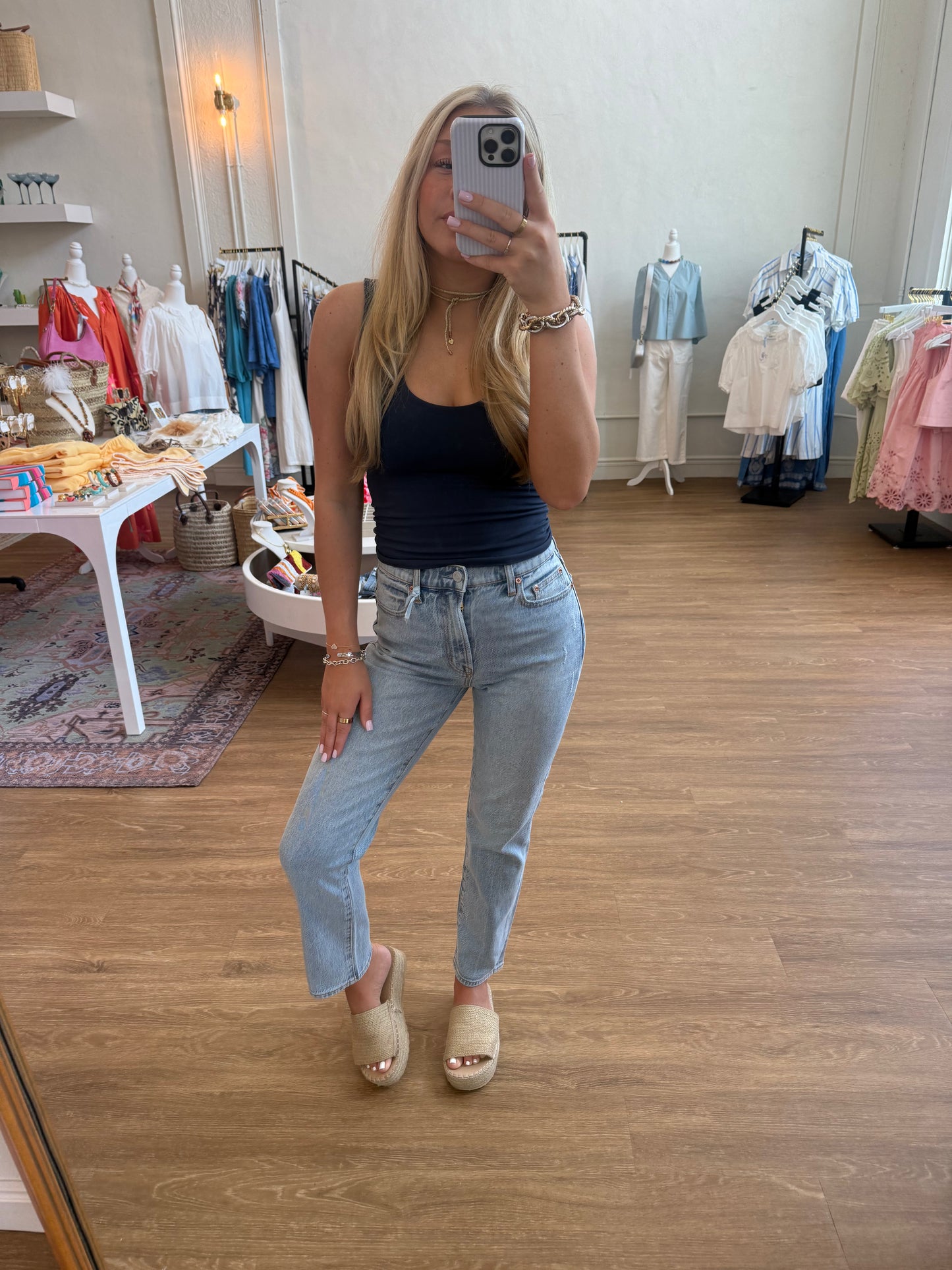 The Bri Ankle High Rise Slim Straight Jeans- Day Off