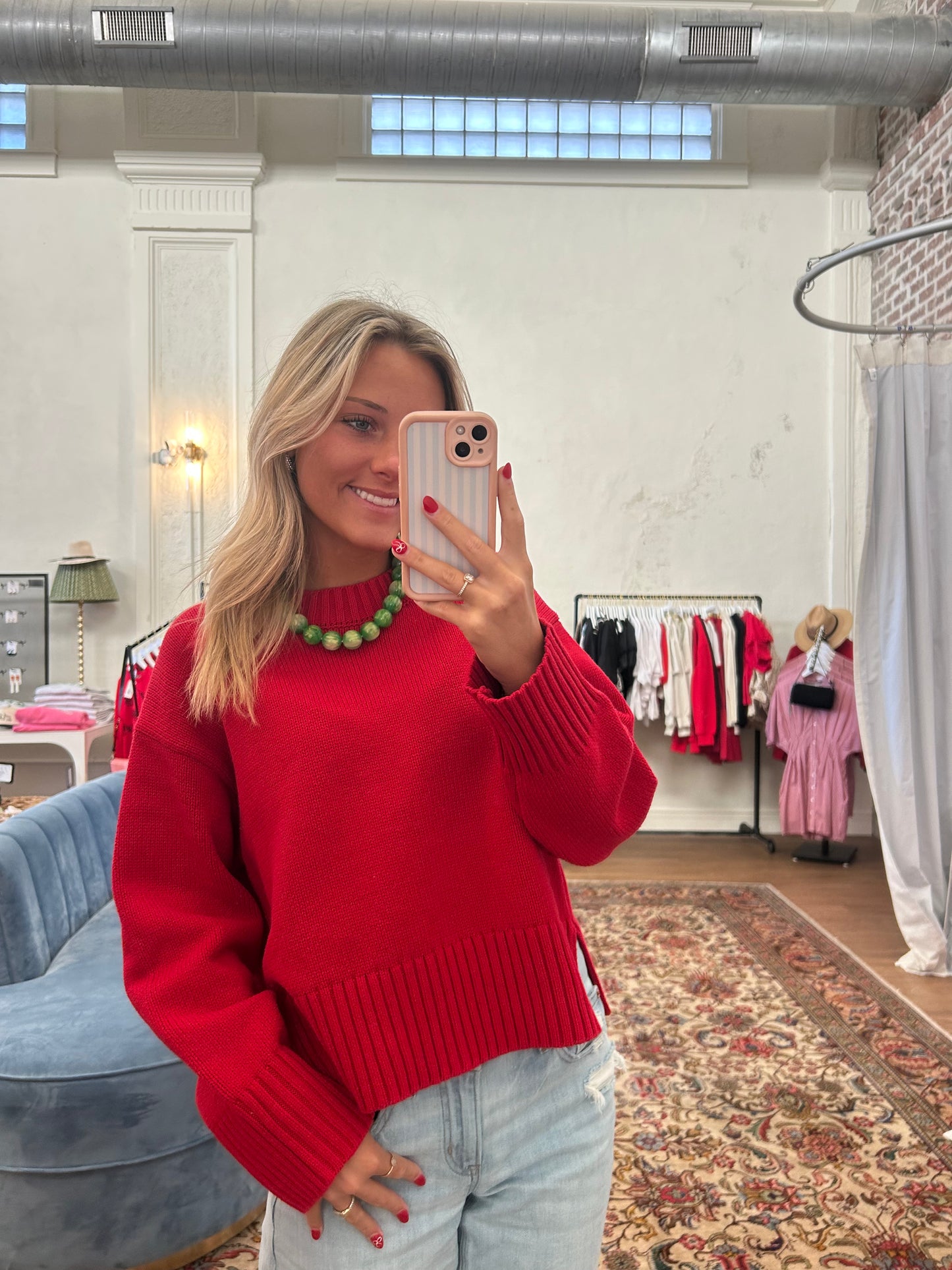 The Desi Red Sweater