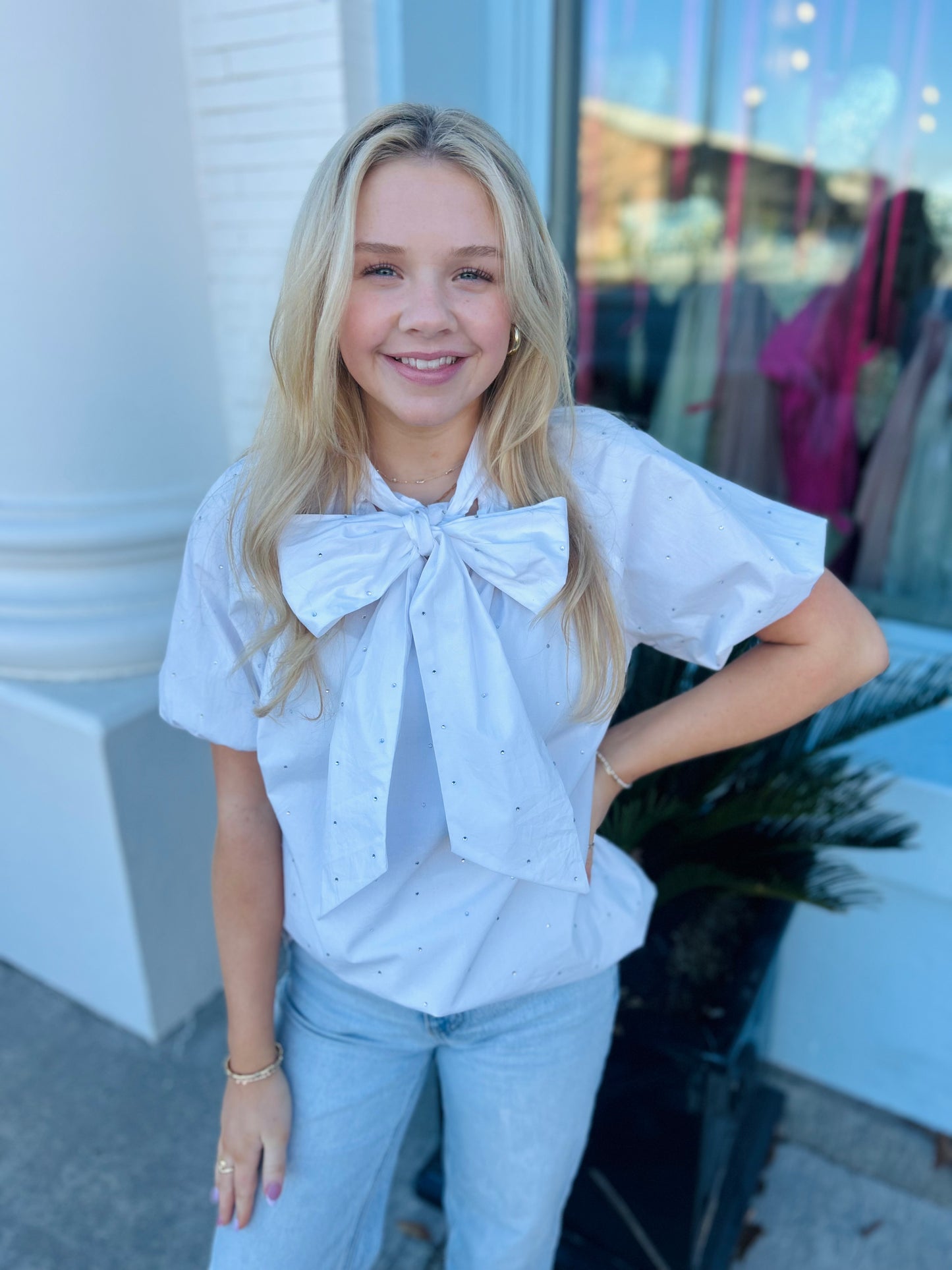 The Ryan Bow Top - White