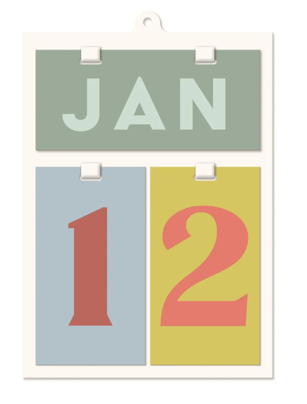 Perpetual Wall Calendar - Color Block