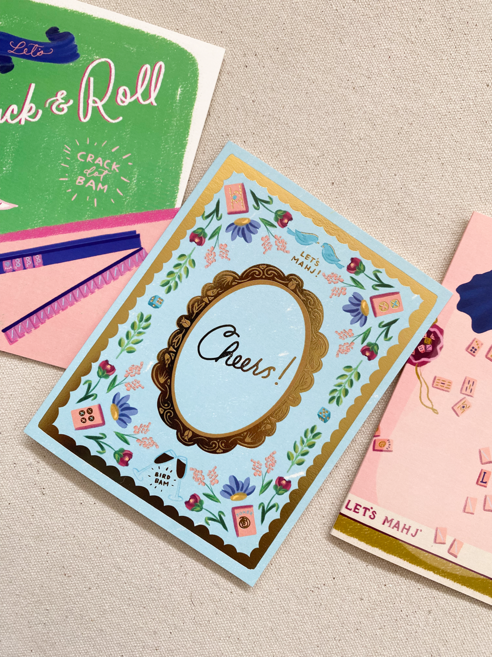 Cheers (Bird, Bam!) Mahjong Greeting Card
