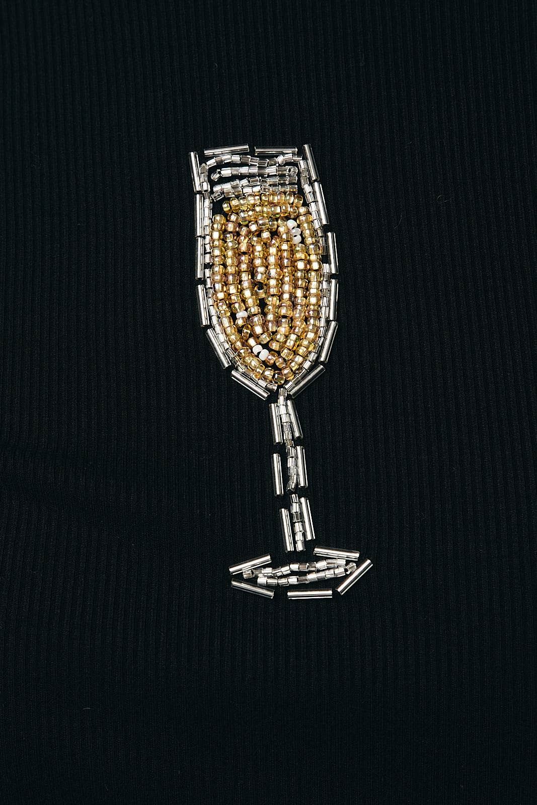 Champagne Beaded Tee - Black