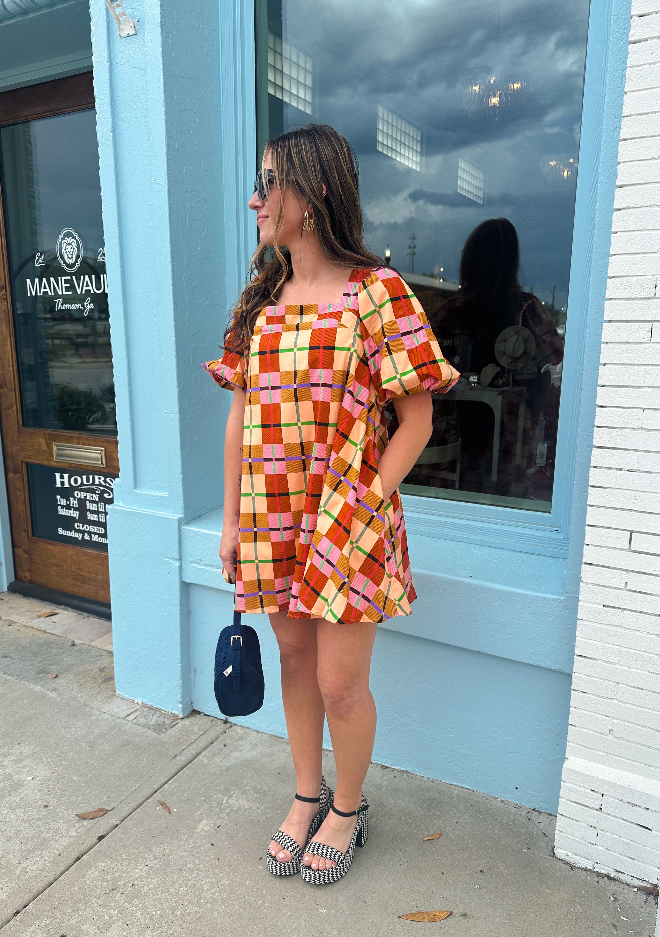 Amelia Plaid Mini Dress