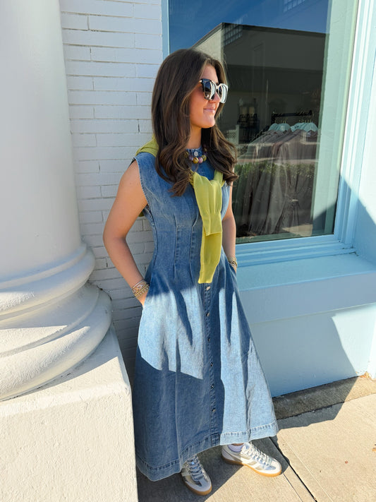 The Margaret Midi Denim Dress