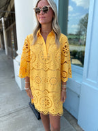 The Penny Eyelet Dress- Orange