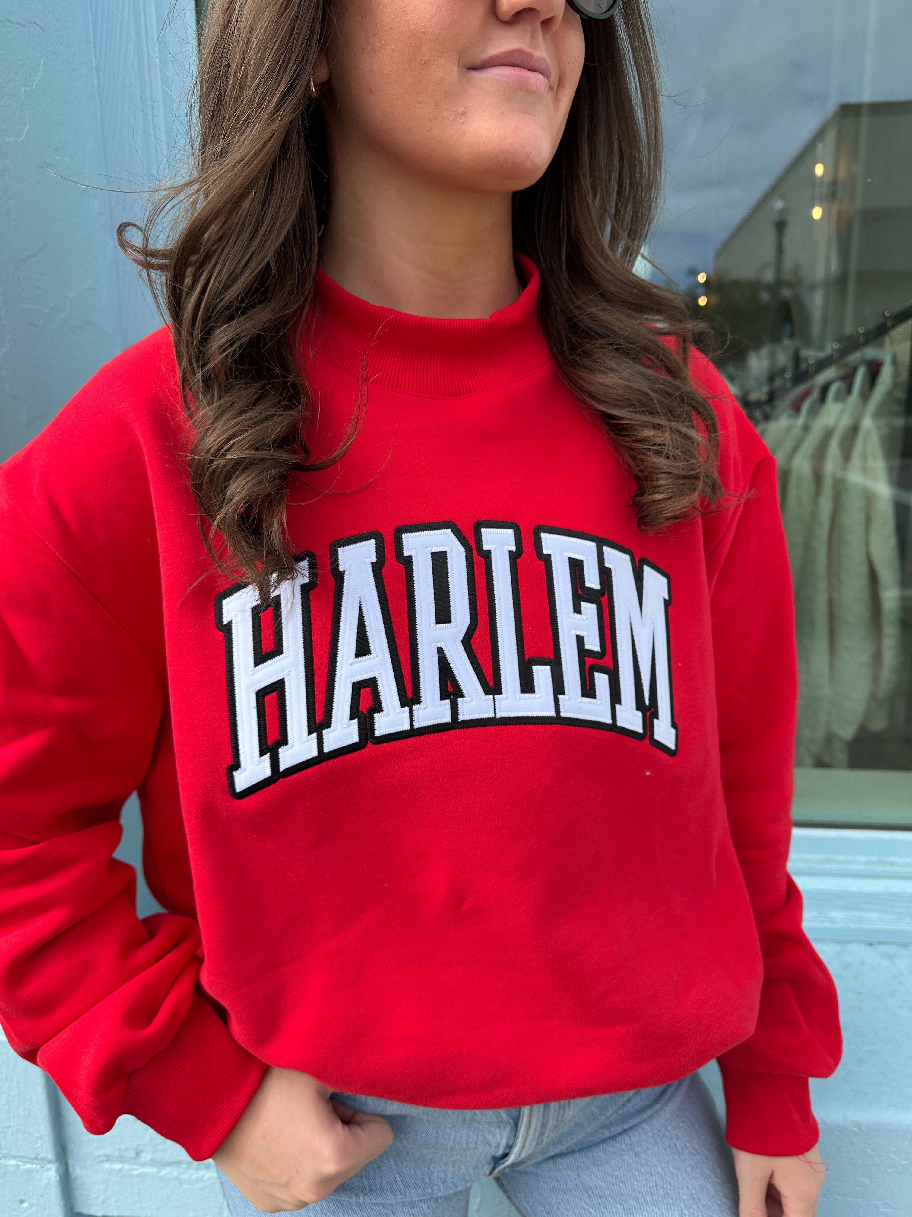 Harlem Mock Neck - Red/White