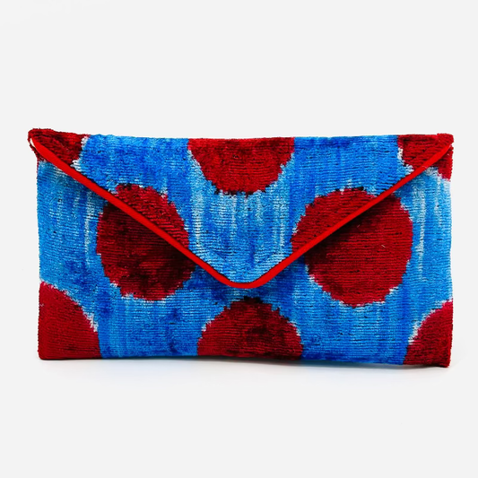 The Merit Clutch - Blue Dots Lily