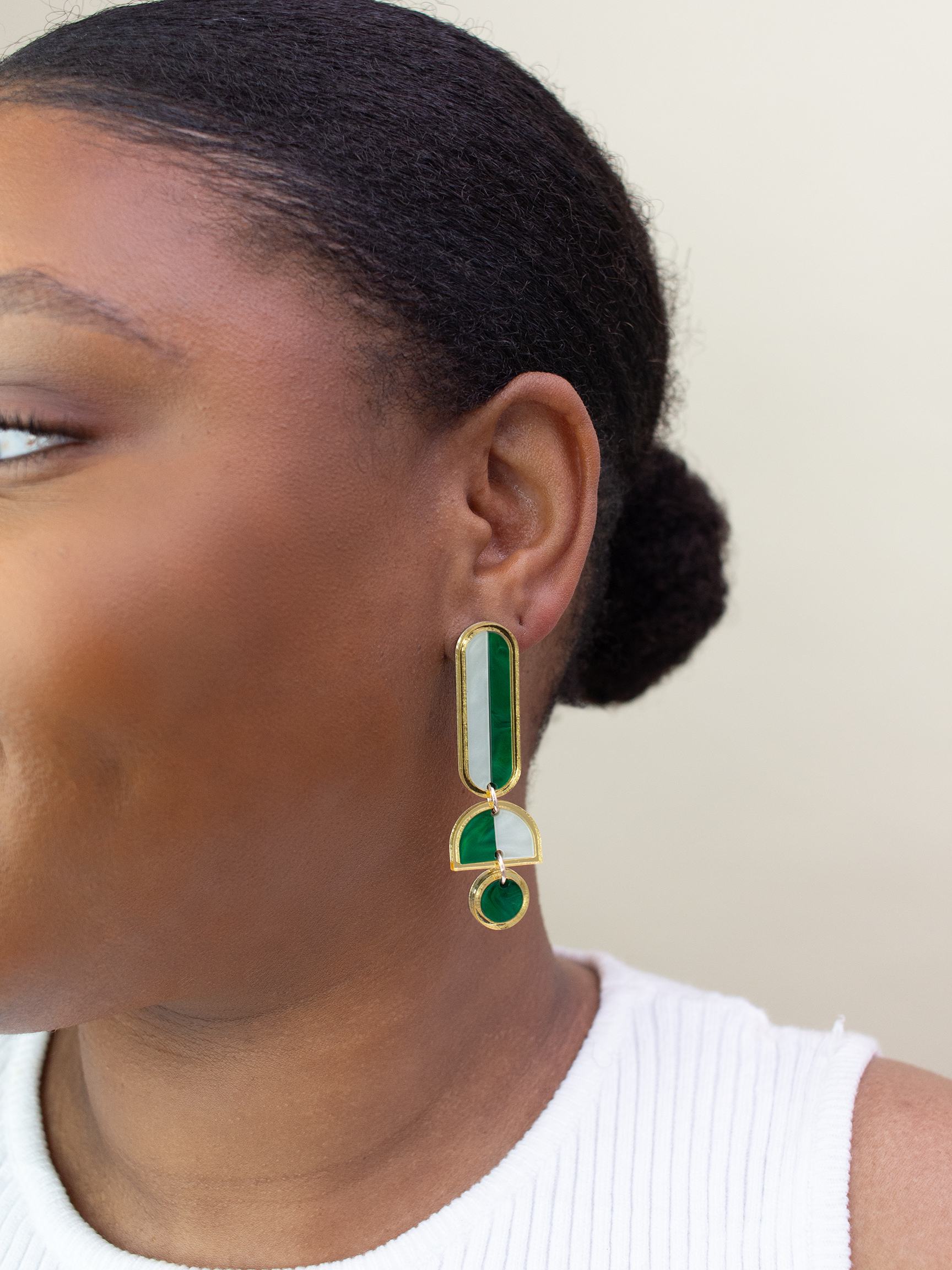 Lanie - Green Dangle Earrings
