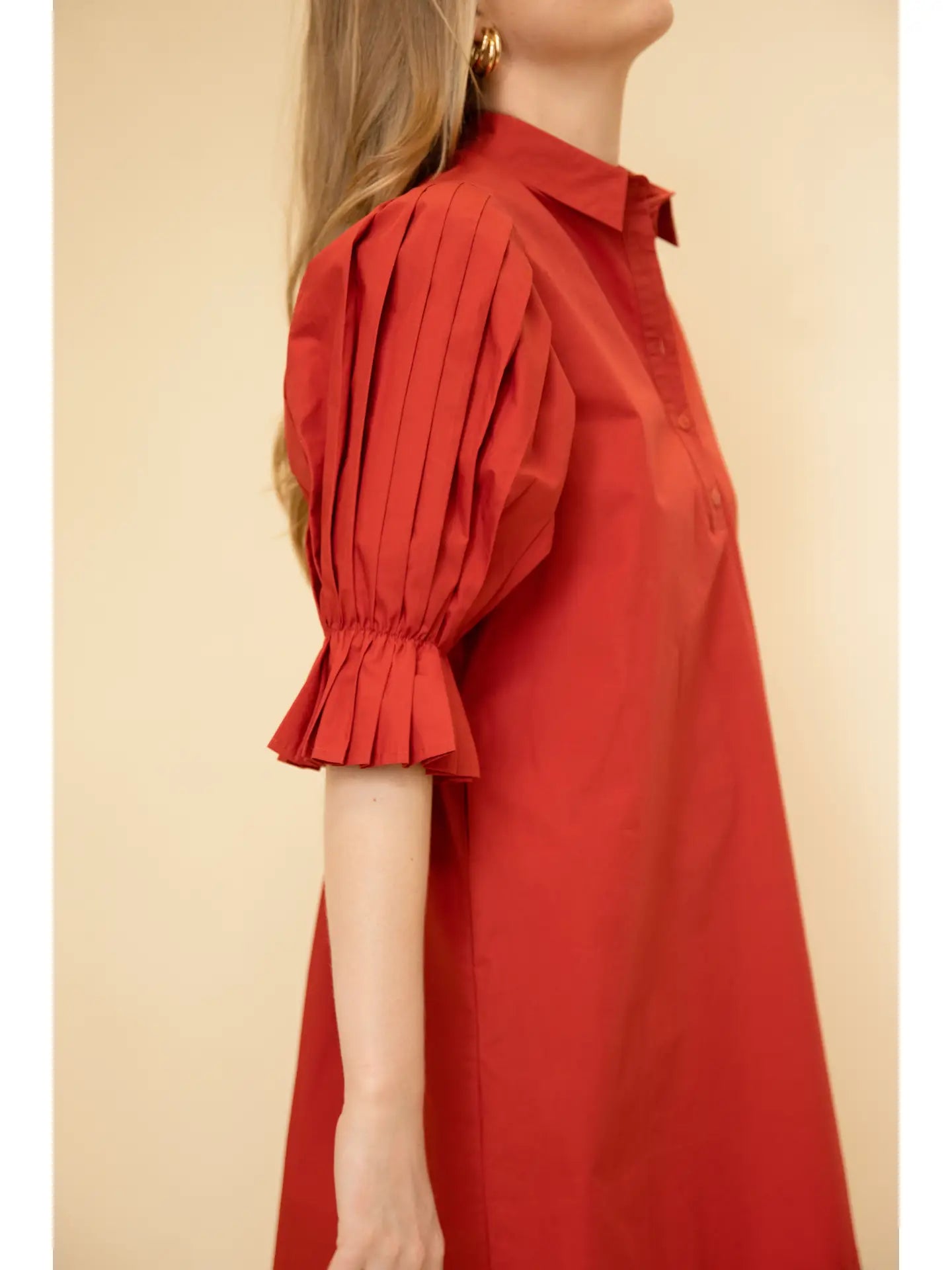 The Clara Pleated Shirt Dress