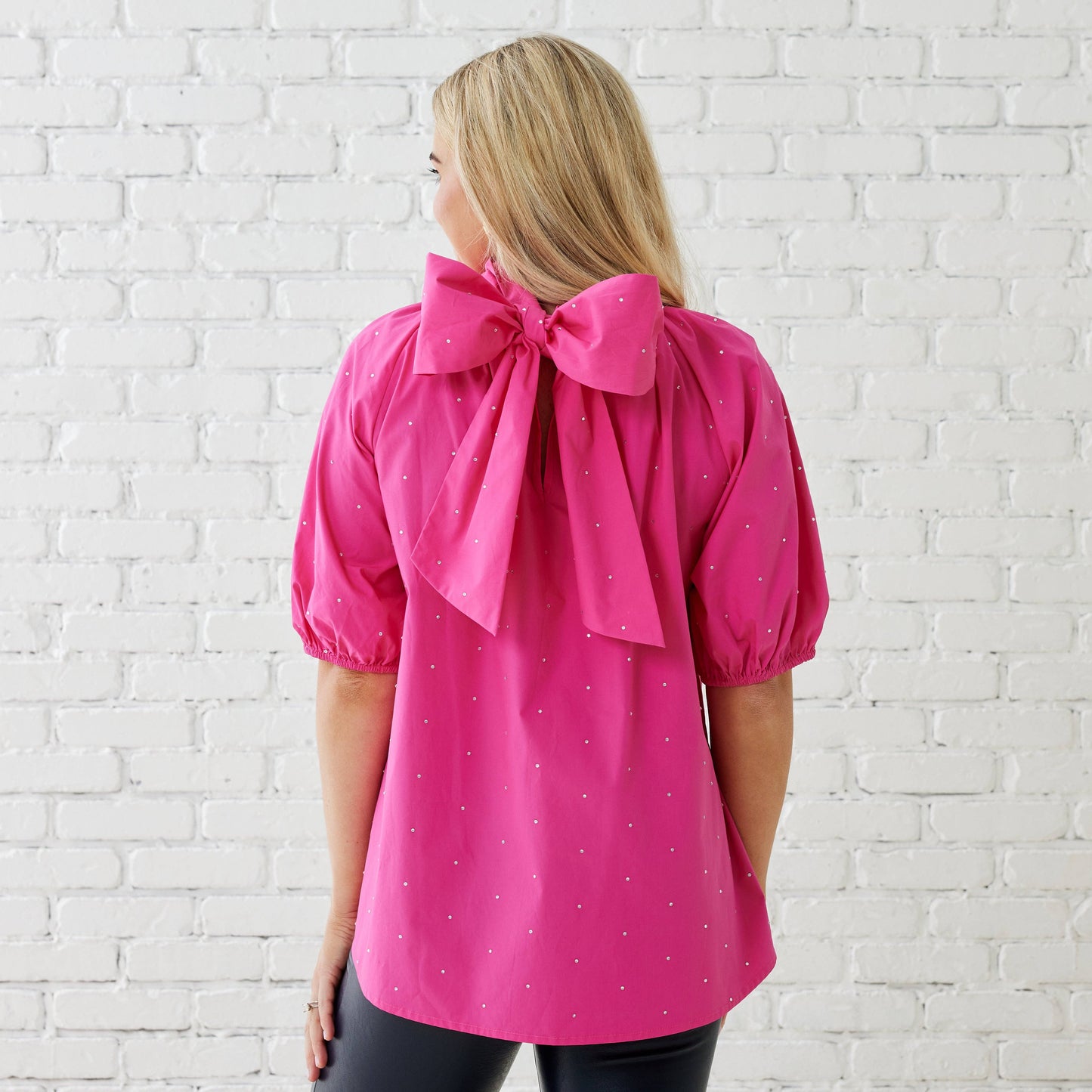 The Ryan Bow Top - Pink