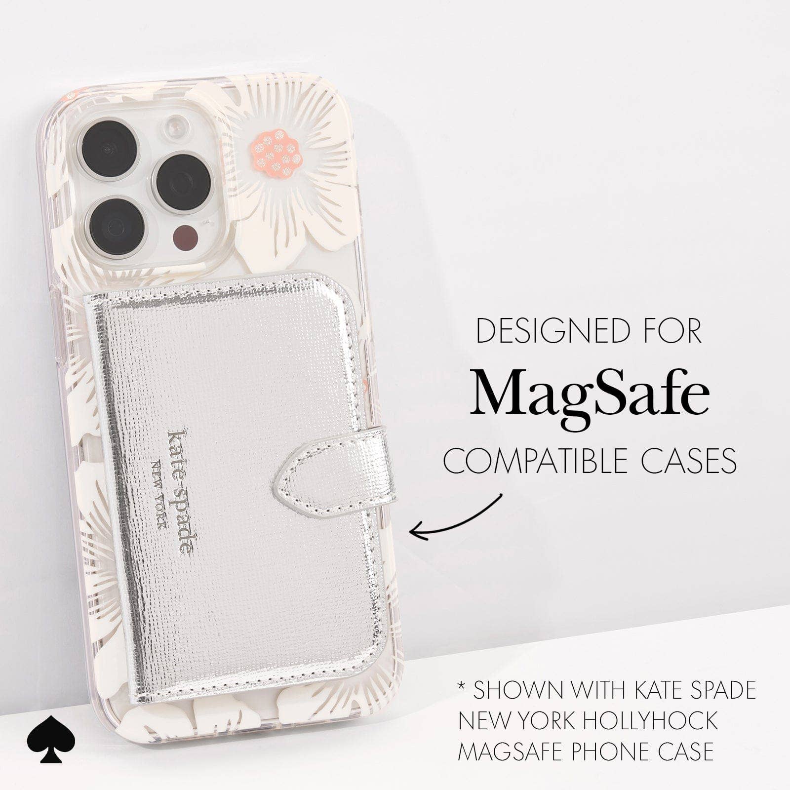The Kate Spade New York Morgan Wallet MagSafe - Metallic Silver