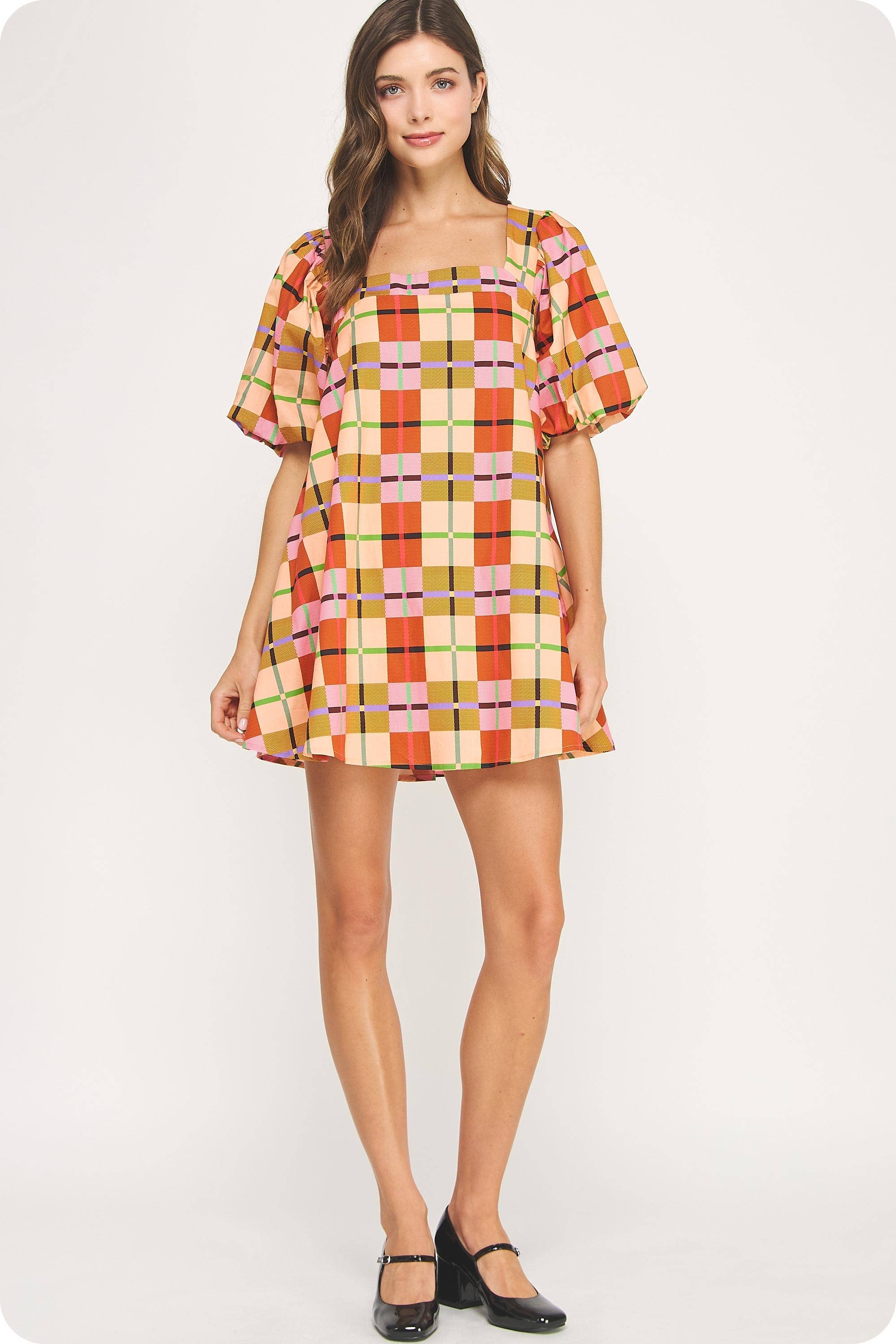 Amelia Plaid Mini Dress