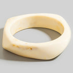 Juliet Squared Marble Resin Bangle - Cream