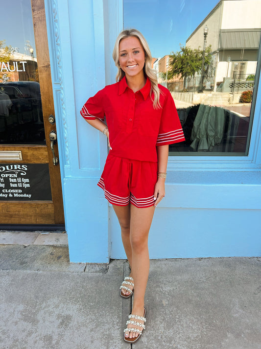 Glitter Double Striped Shorts
