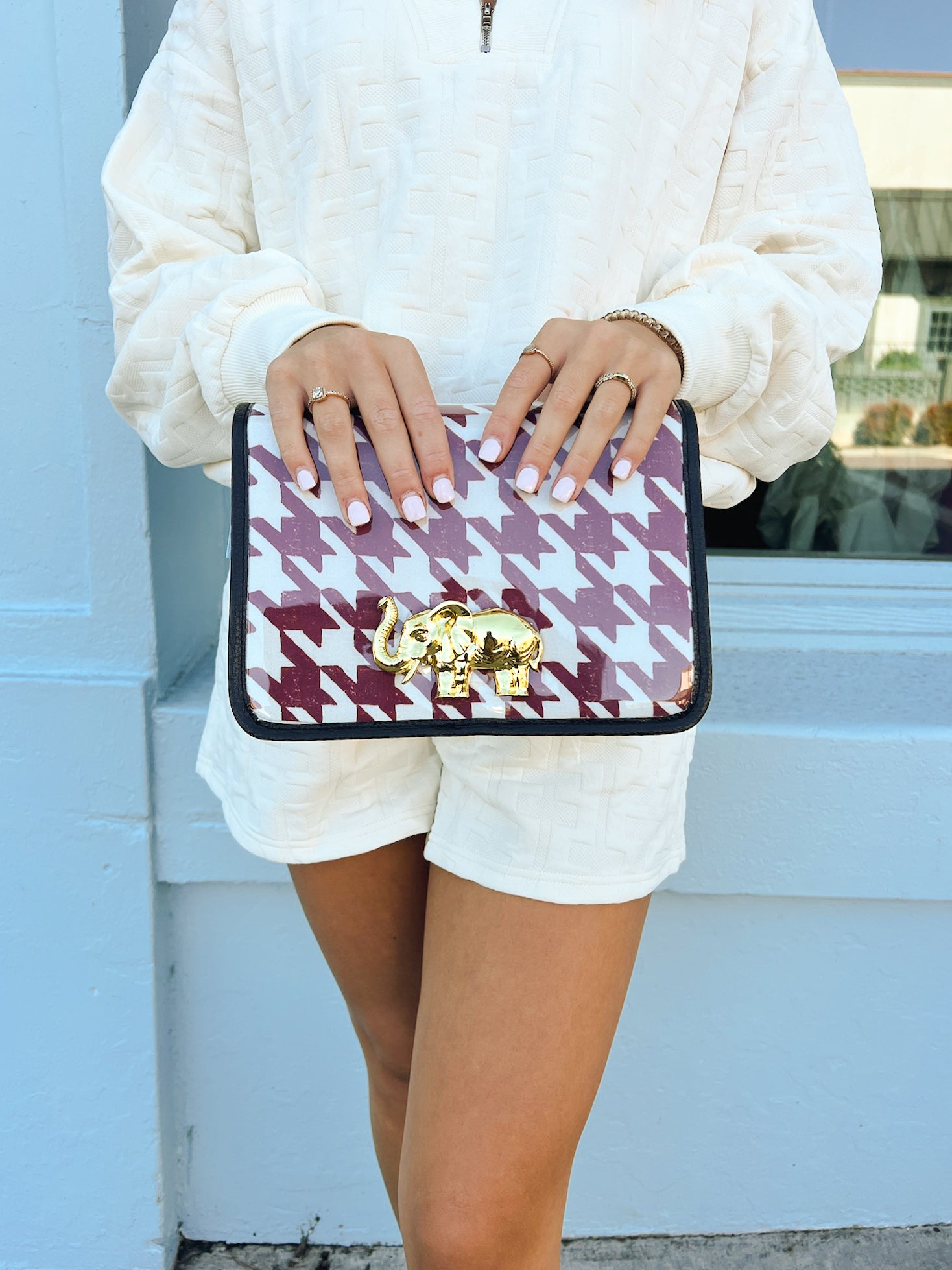 Houndstooth with Elephant Stadium Bag