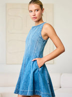 Denim Circle Mini Dress