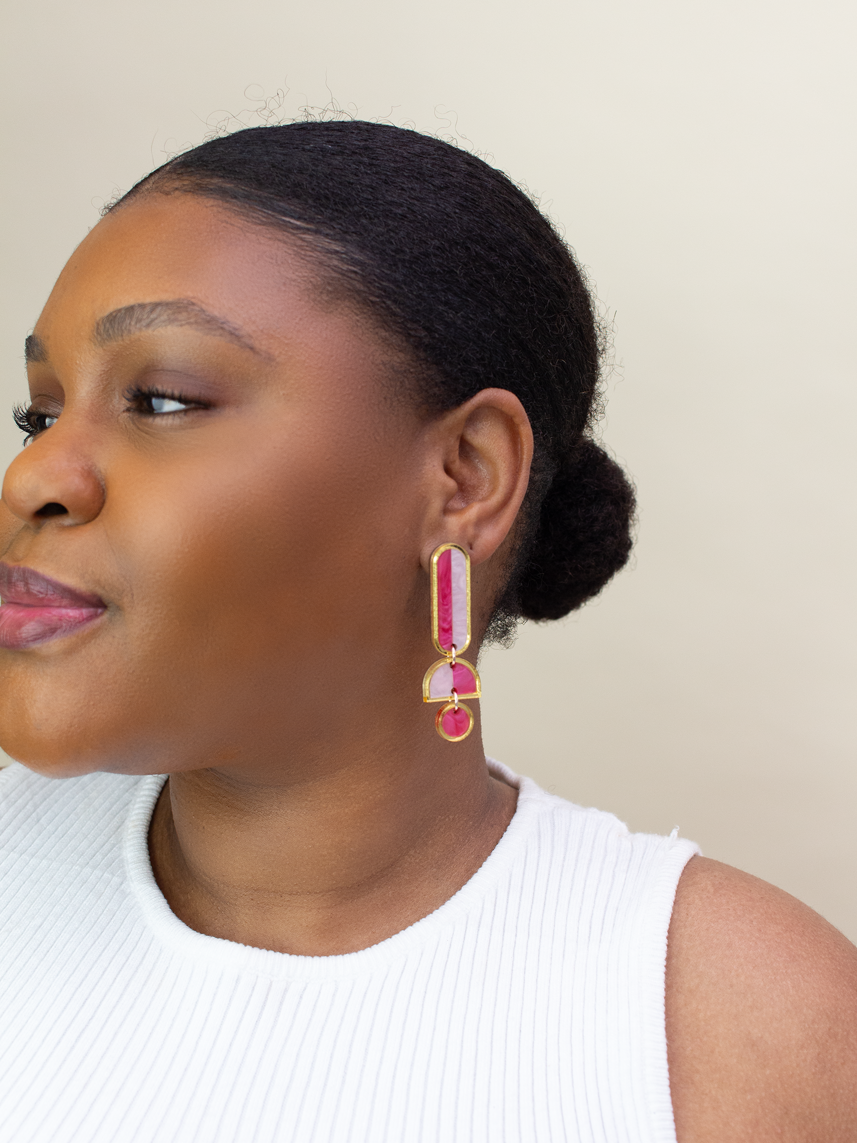 Lanie - Pink Dangle Earrings