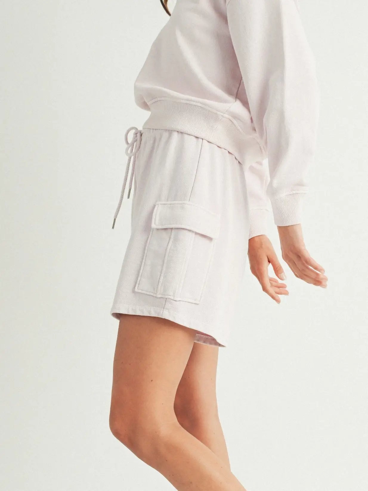 Cargo Washed Sweat Short - Sugar Lilac