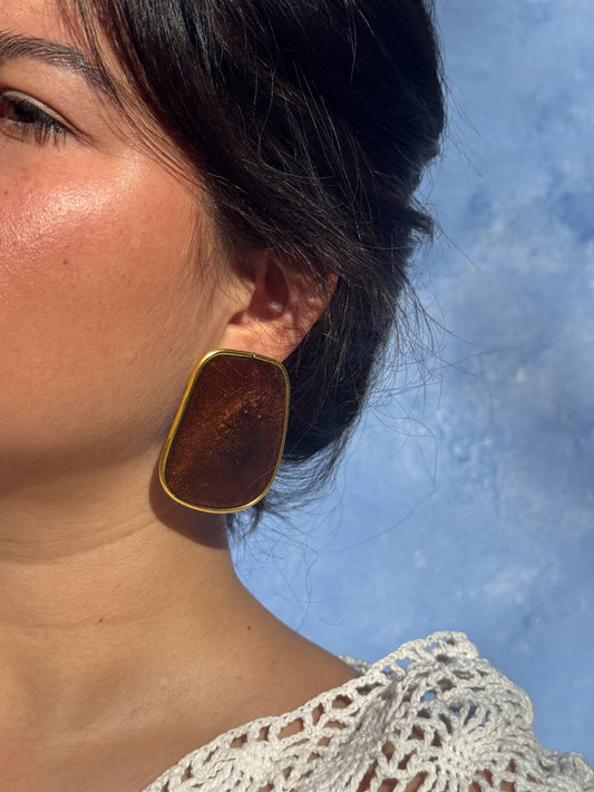 The Celia Earrings- Brown