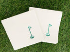 Hole-in-One Golf Cocktail Napkins - Green on White
