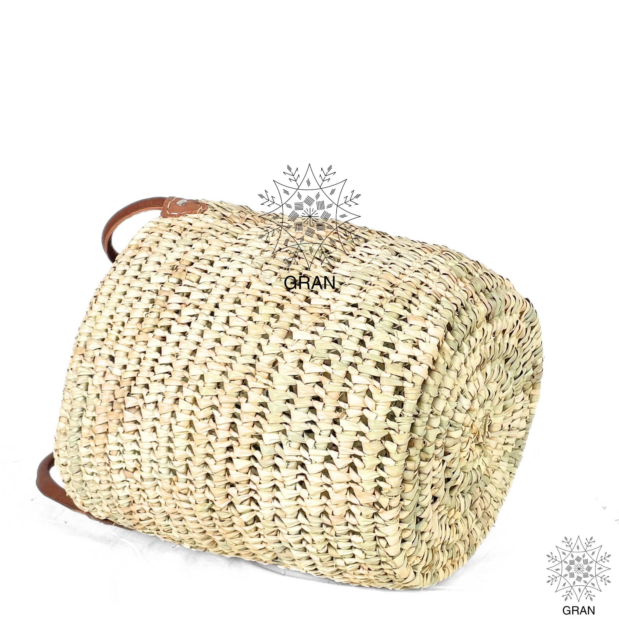 Round Wicker Basket Bag
