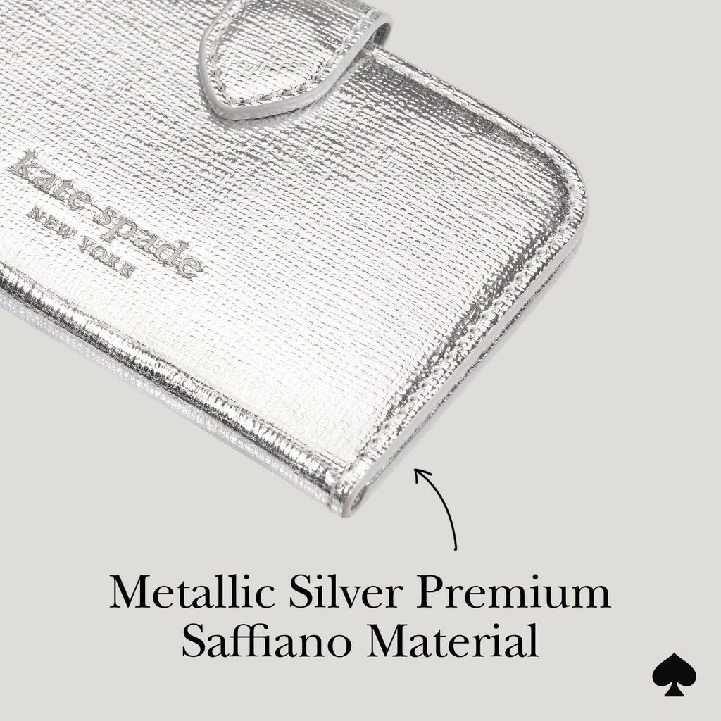 The Kate Spade New York Morgan Wallet MagSafe - Metallic Silver