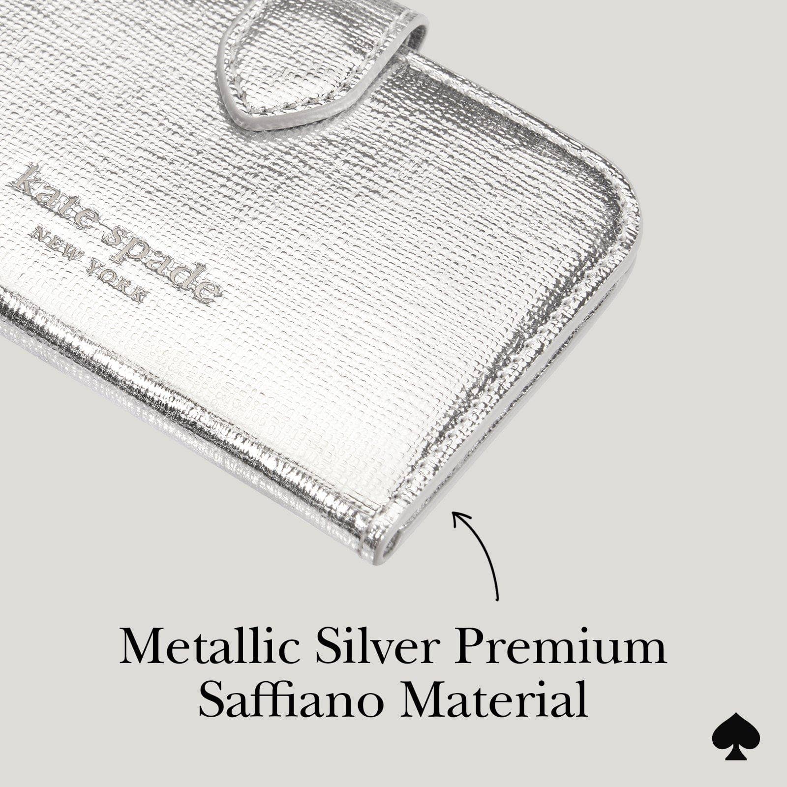 The Kate Spade New York Morgan Wallet MagSafe - Metallic Silver