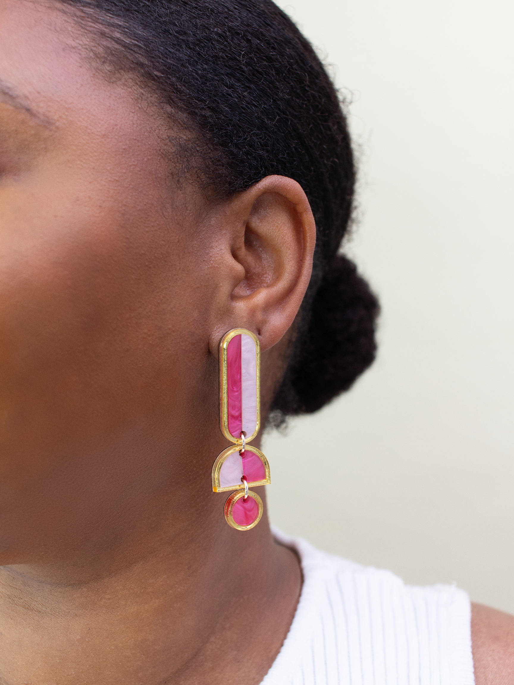 Lanie - Pink Dangle Earrings