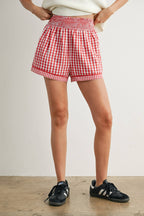 Gia Gingham Shorts - Red