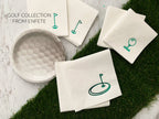 Hole-in-One Golf Cocktail Napkins - Green on White