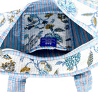 Cotton Block Print Tote Bag-Blue