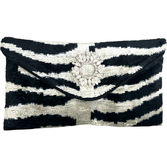 The Merit Clutch - Zebra