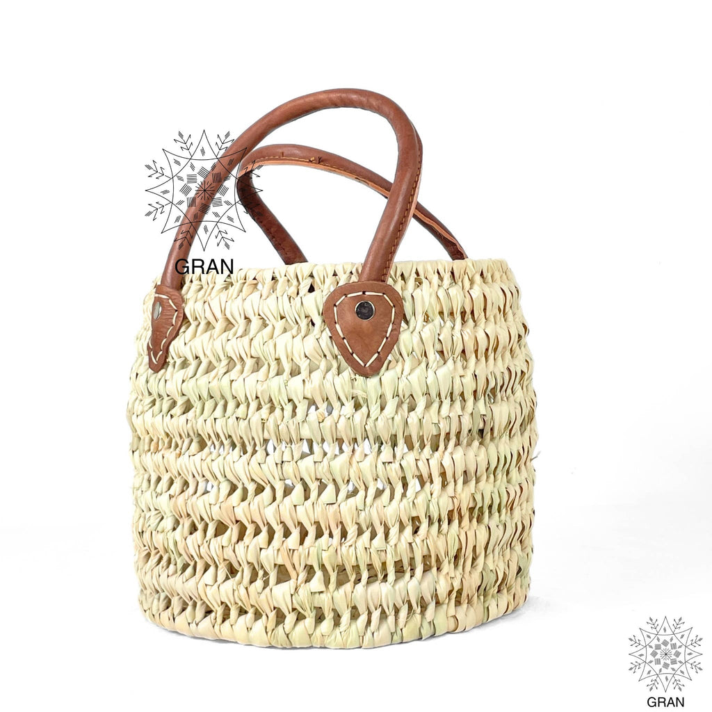 Round Wicker Basket Bag