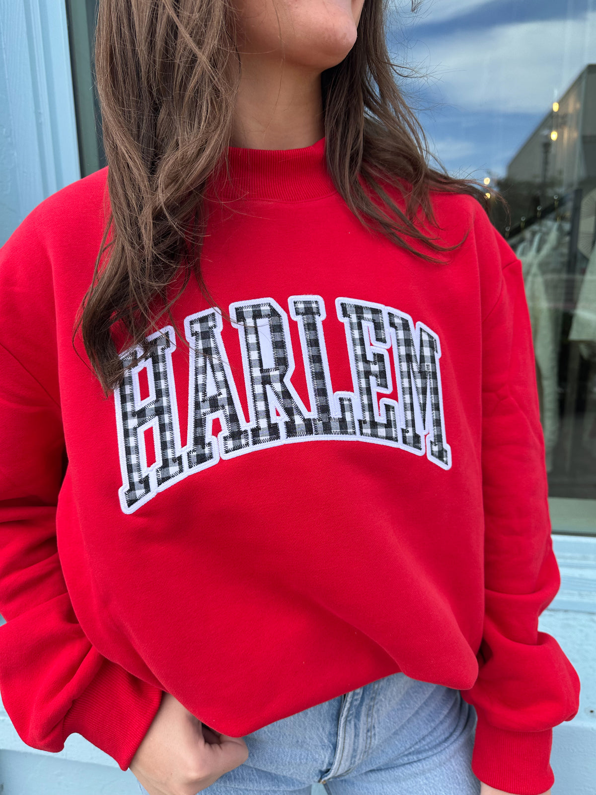 Harlem Mock Neck - Red/Black Gingham