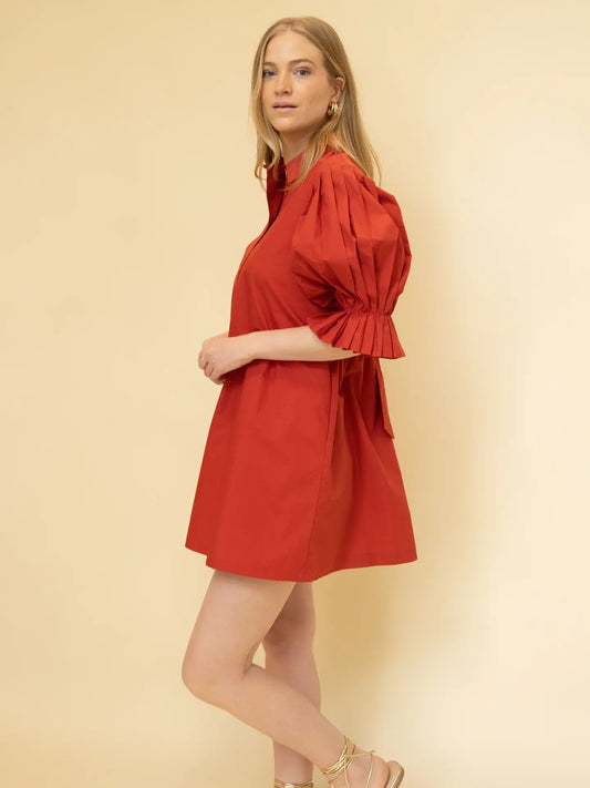 The Clara Pleated Shirt Dress