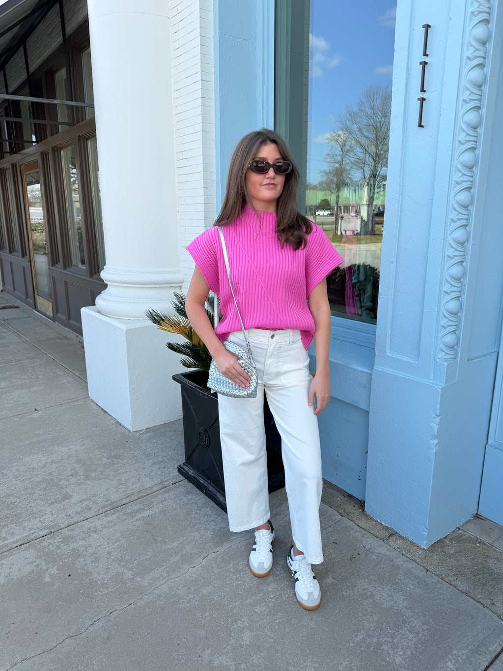 The Carol Ribbed Knit Sweater- Pink