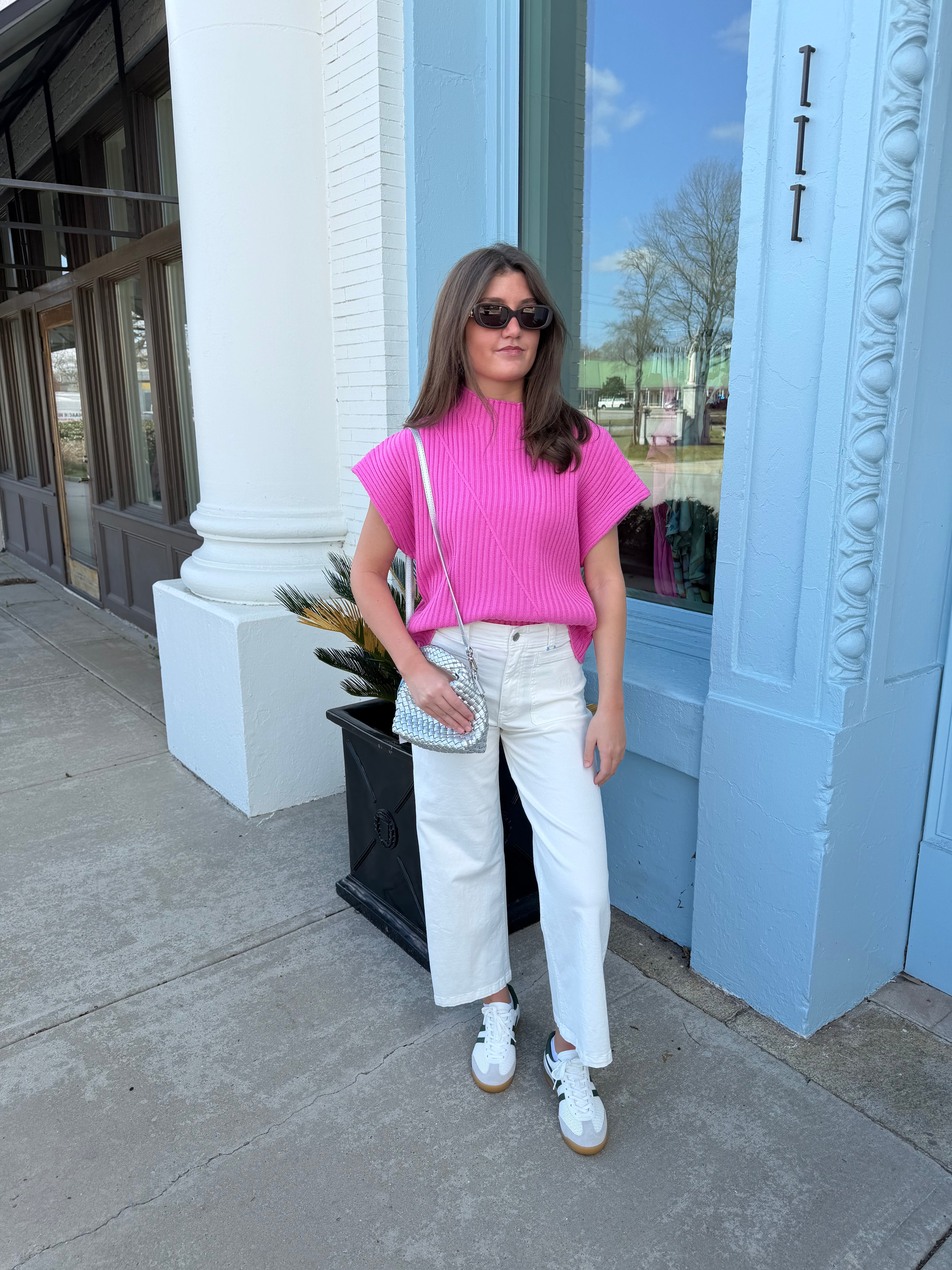 The Carol Ribbed Knit Sweater- Pink