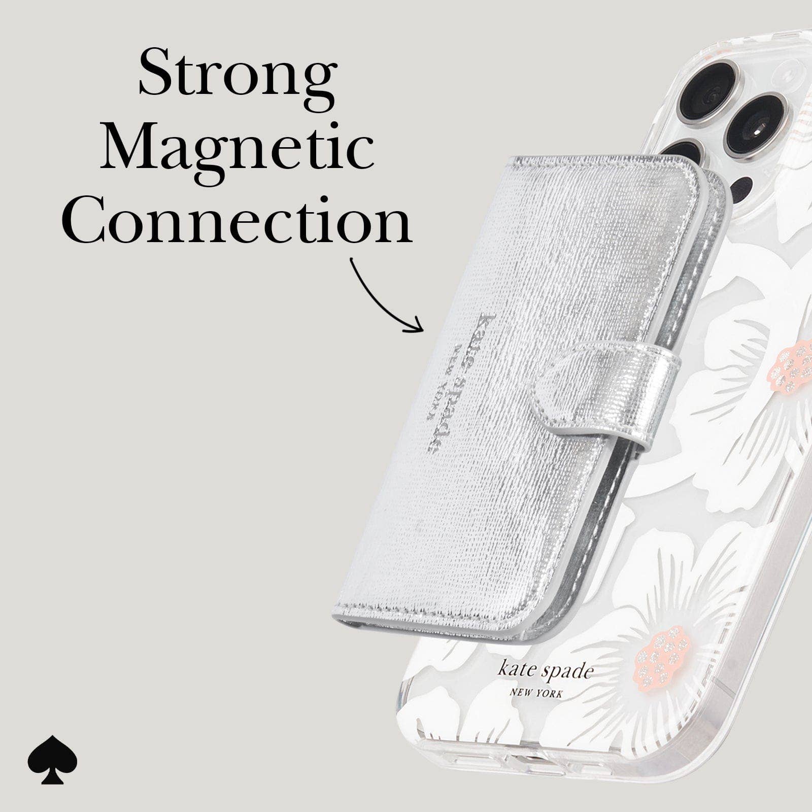 The Kate Spade New York Morgan Wallet MagSafe - Metallic Silver