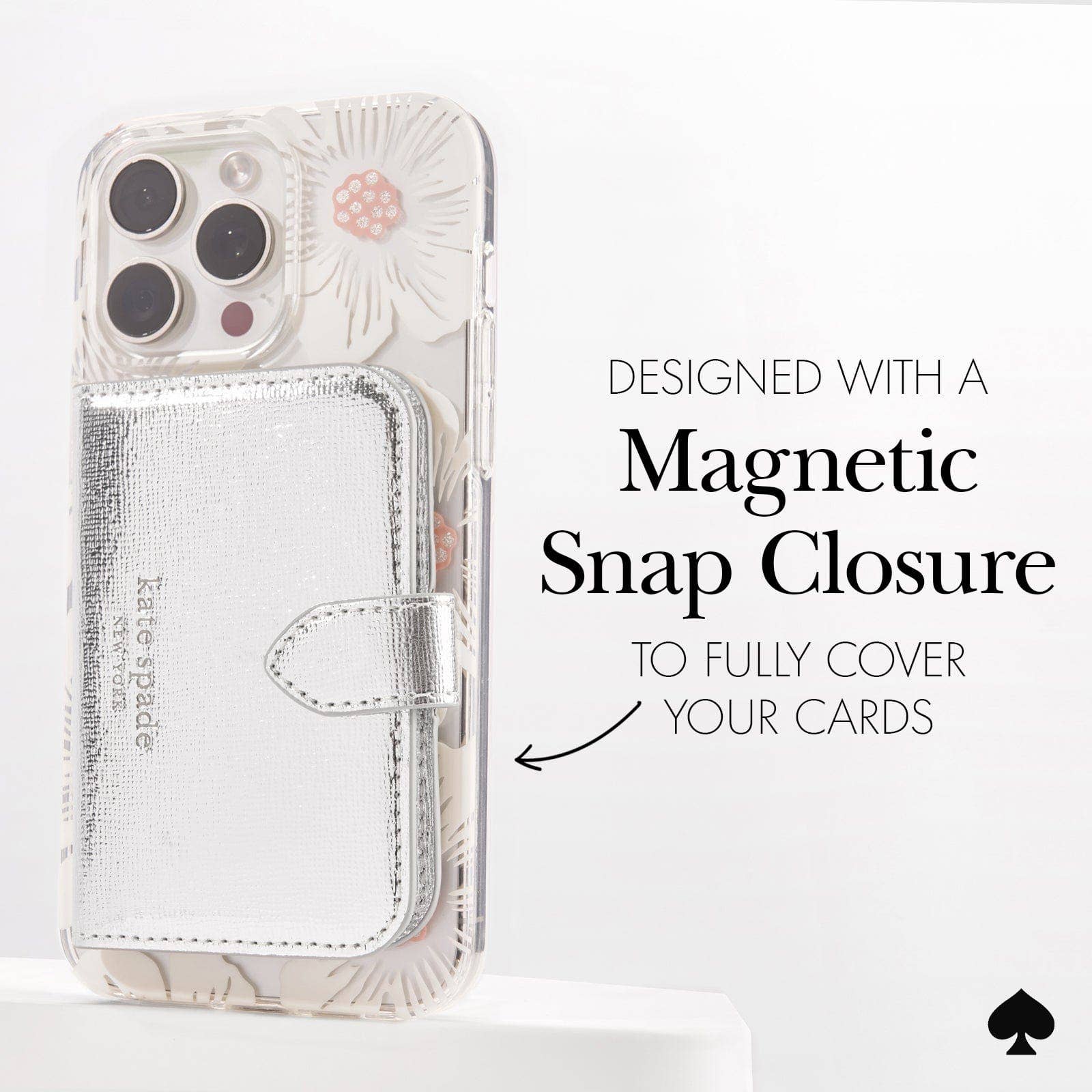 The Kate Spade New York Morgan Wallet MagSafe - Metallic Silver